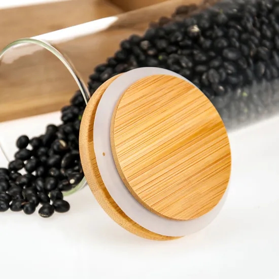 Wholesale Eco Friendly Material Heat-resisting High Borosilicate Glass Jar With Bamboo Lid