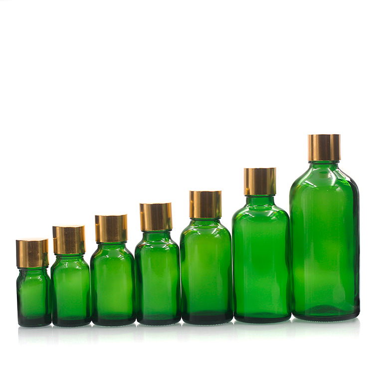Wholesale Eco-friendly Design Empty 30ml Green Cosmetic Glass Bottle Essential Oil Glass Dropper Bottle For Cosmetic Packaging