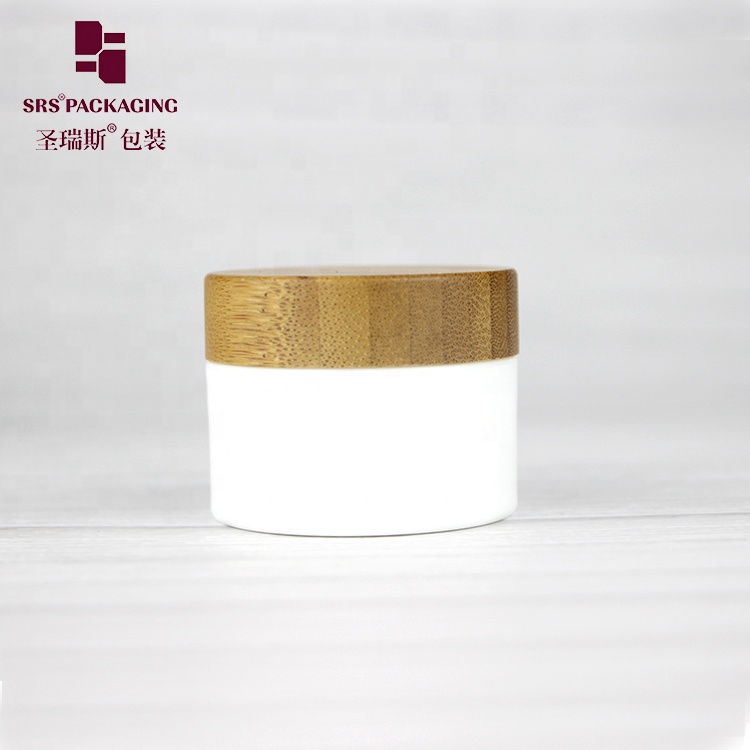 Wholesale Eco-friendly cosmetic Empty 15g Double wall PP plastic jar bamboo
