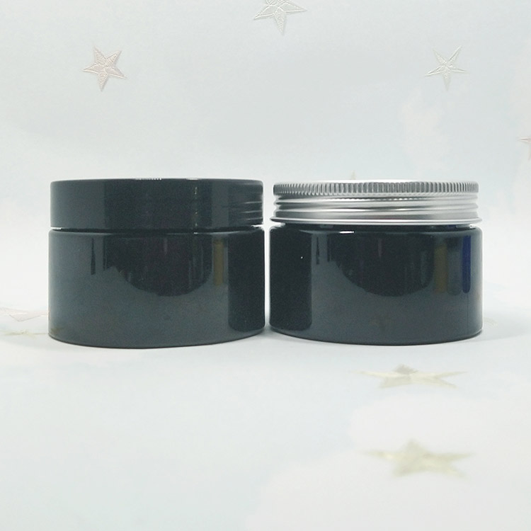 Wholesale Eco matte black 4oz 120ml 120g PET plastic cosmetic jar