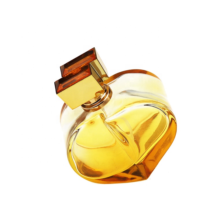 Wholesale Elegant Heart Shaped Gold Portable Perfume Bottle 80 ml For Women