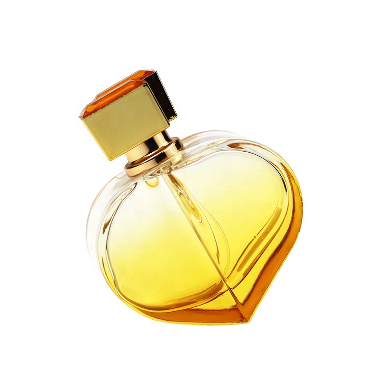 Wholesale Elegant Heart Shaped Gold Portable Perfume Bottle 80 ml For Women