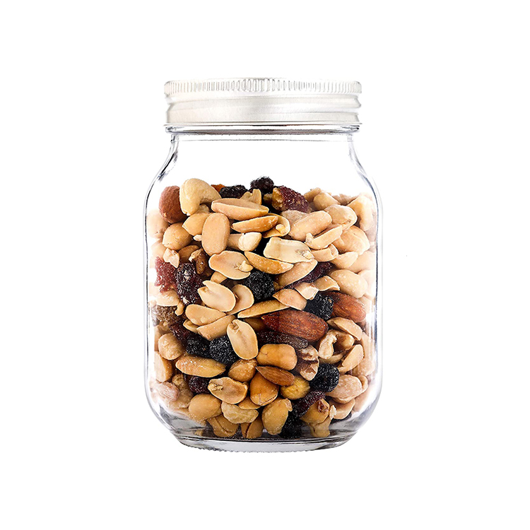 Wholesale Empty 16oz 480ml Round Glass Mason Jar with 70mm Metal Screw Cap