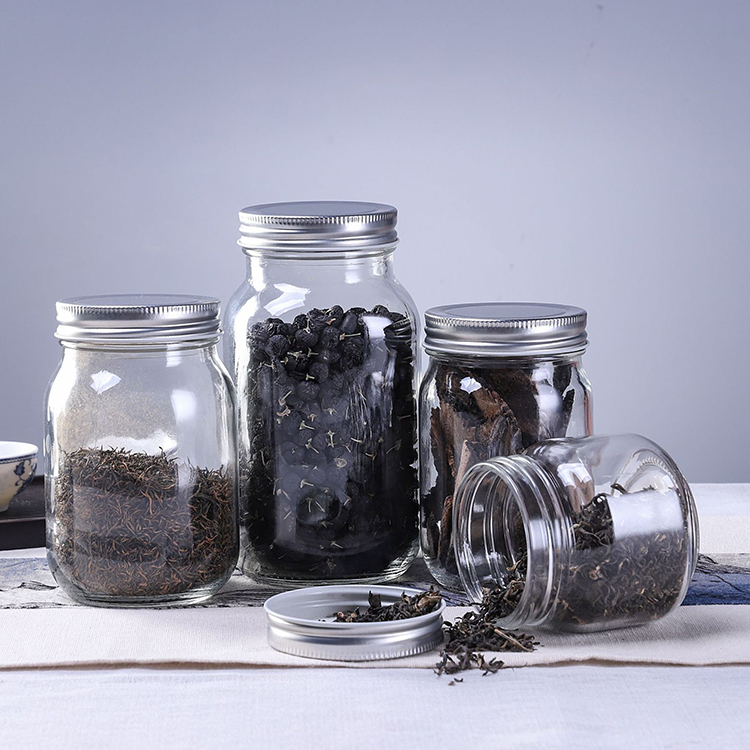 Wholesale Empty 16oz 480ml Round Glass Mason Jar with 70mm Metal Screw Cap
