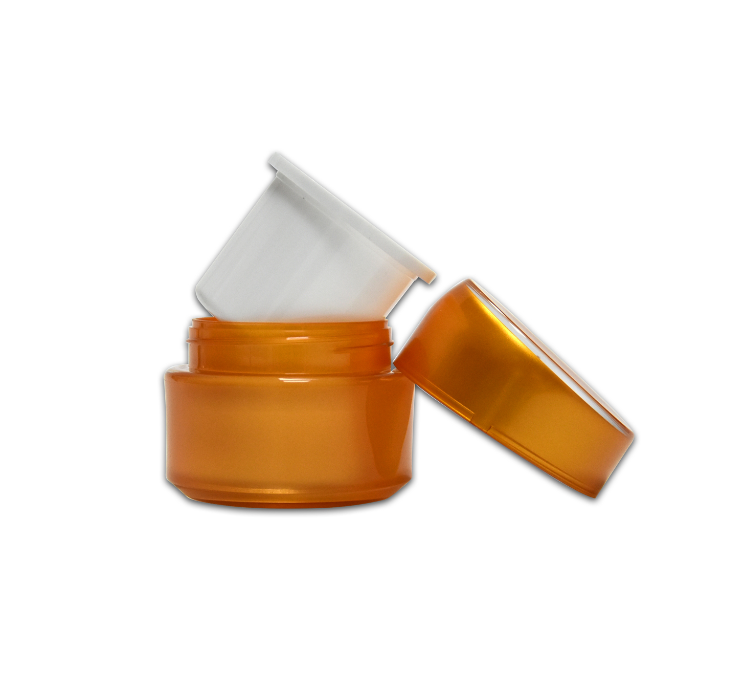 Wholesale Empty 30g 45g Orange Cap Plastic Cream Jar Double Layer Cosmetic Jars