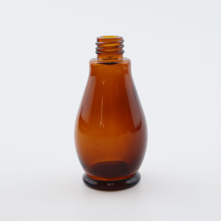 Wholesale Empty 30ml 50ml amber Single gourd design glass essential oil bottle