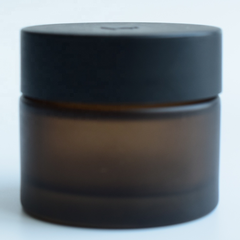 Wholesale Empty  30ml 60ml jars glass Screw Cap Cosmetic Amber Glass cream Jars child proof
