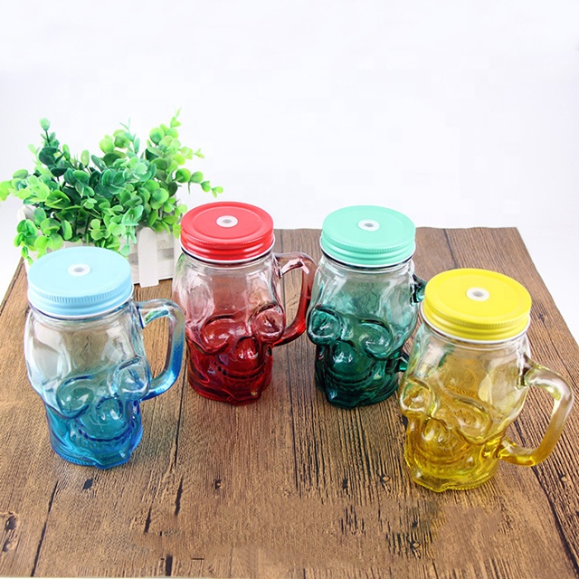 Wholesale Empty 400ml 750ml Skull Glass Bottle Nightclub Wine Cup