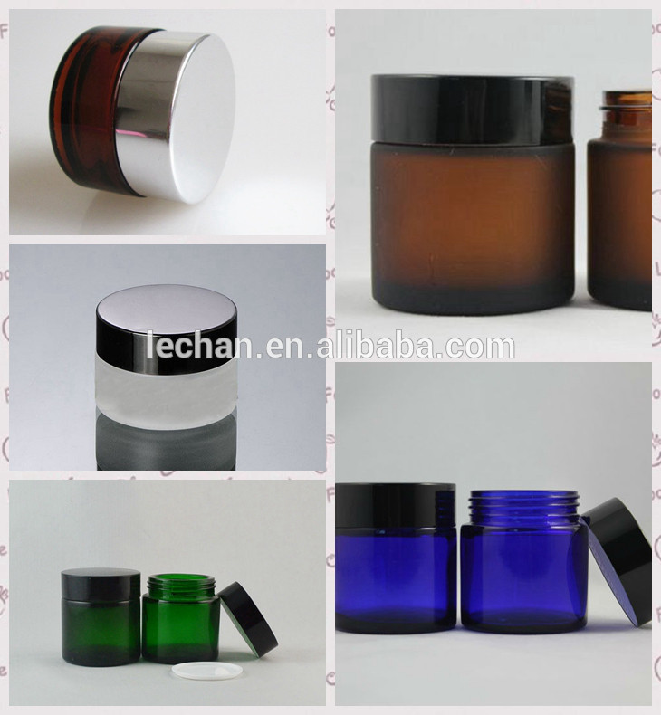 Wholesale Empty 5ml 10ml 20ml 30ml 50ml 100ml Amber Cosmetic Skin Care Packaging And Container Cream Glass Jar With Lid