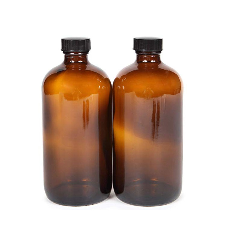 Wholesale Empty Amber Boston Round Bottles With Trigger Spray Pump Cap For Essential Oil