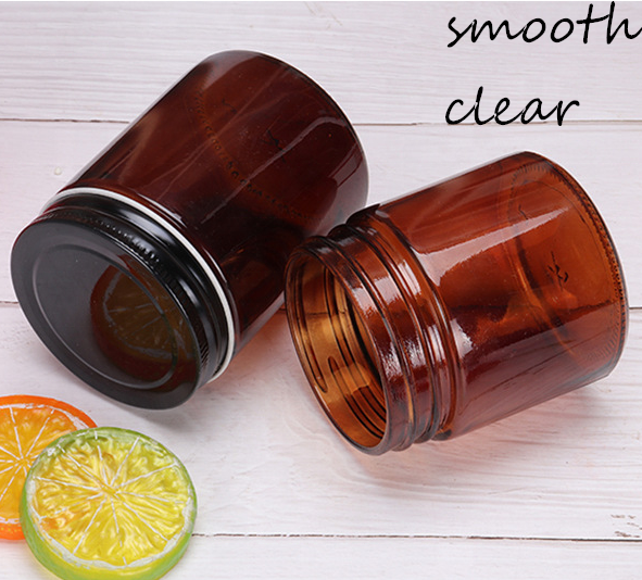 Wholesale Empty Amber Glass Mason Jars in Bulk Sauce Bottles 150ml 200ml 250ml 300ml