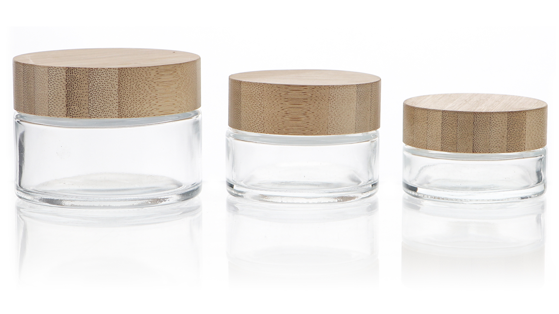Wholesale Empty Bamboo Cosmetic Cream Glass Jar 50g Containers And Packaging