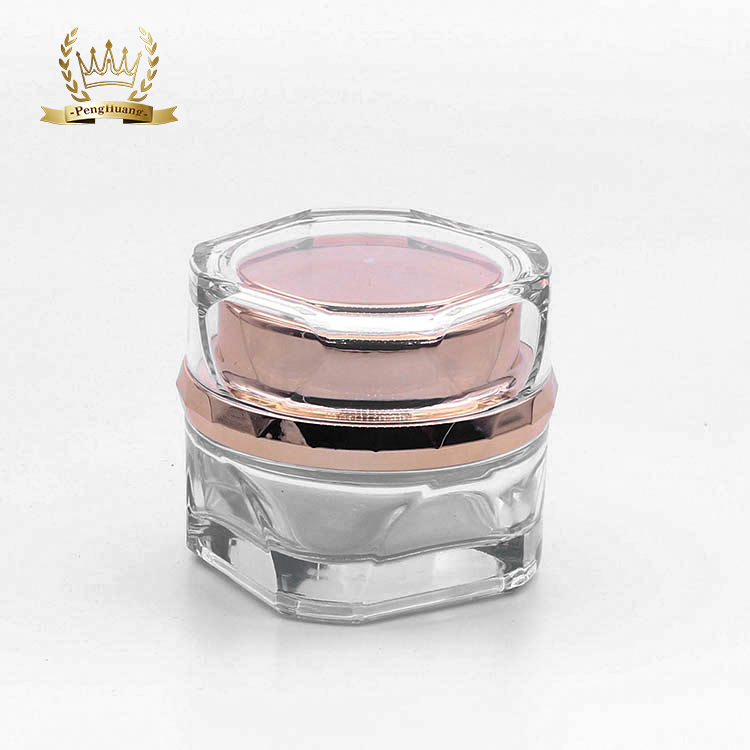 Wholesale Empty Body Face Cream Jar Packaging 50g Clear Glass  Cosmetic Cream Jars