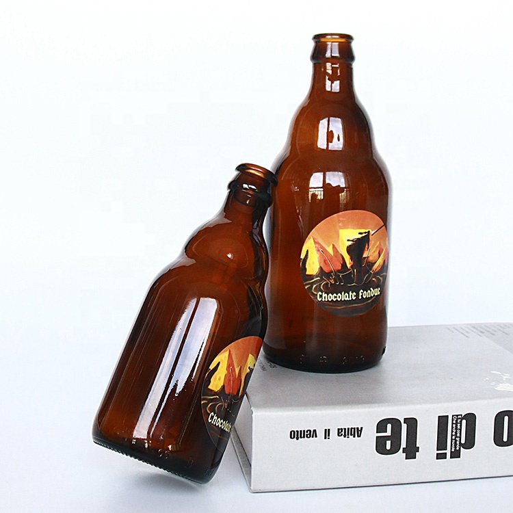 Wholesale Empty Bottles 330ml Kombucha Glass 500ml Amber Beer Bottle With Crown Cap