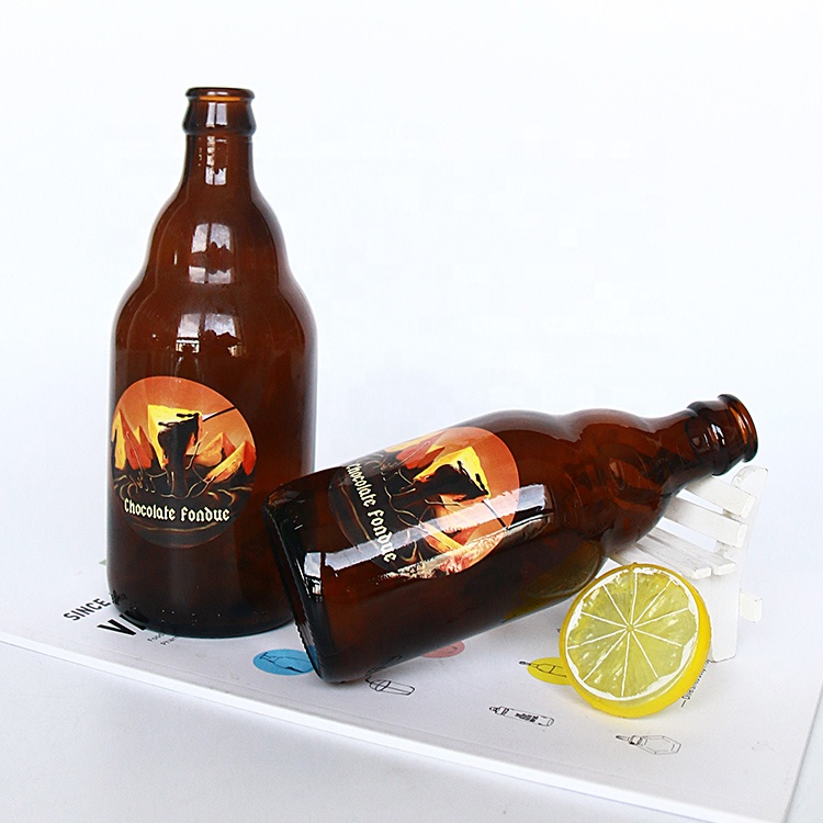 Wholesale Empty Bottles 330ml Kombucha Glass 500ml Amber Beer Bottle With Crown Cap