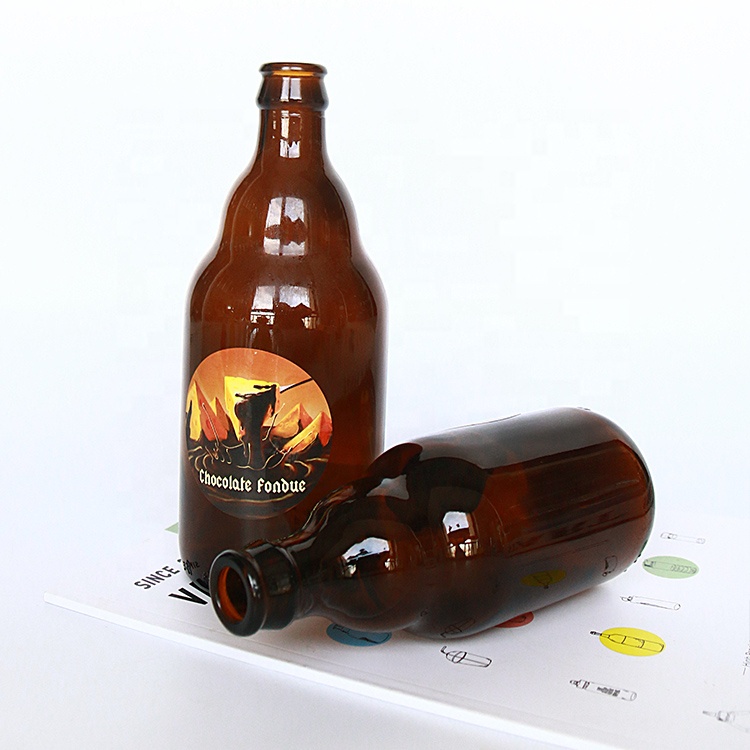 Wholesale Empty Bottles 330ml Kombucha Glass 500ml Amber Beer Bottle With Crown Cap