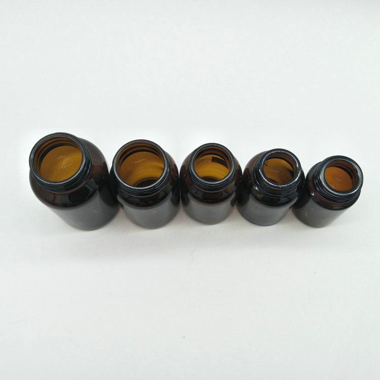 Wholesale Empty Brown Round Medicine Packing Plastic Bottles Pills Tablets Capsules Bottles with screw Caps