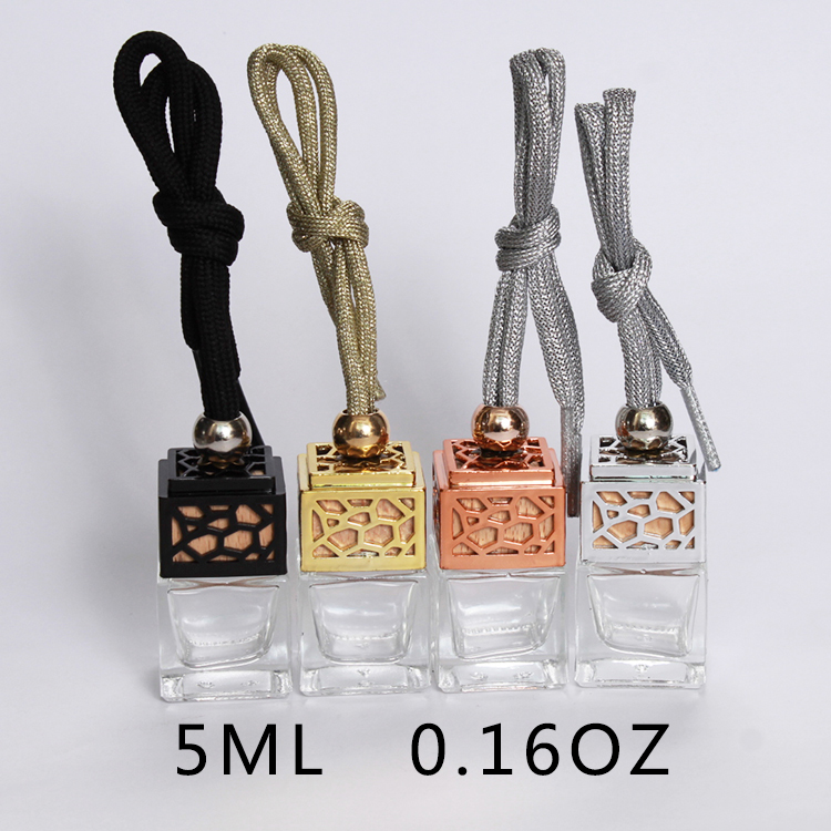 Wholesale Empty Car Air Freshener Bottle 5ml Hanging Car Perfume Glass Bottle customized freshener