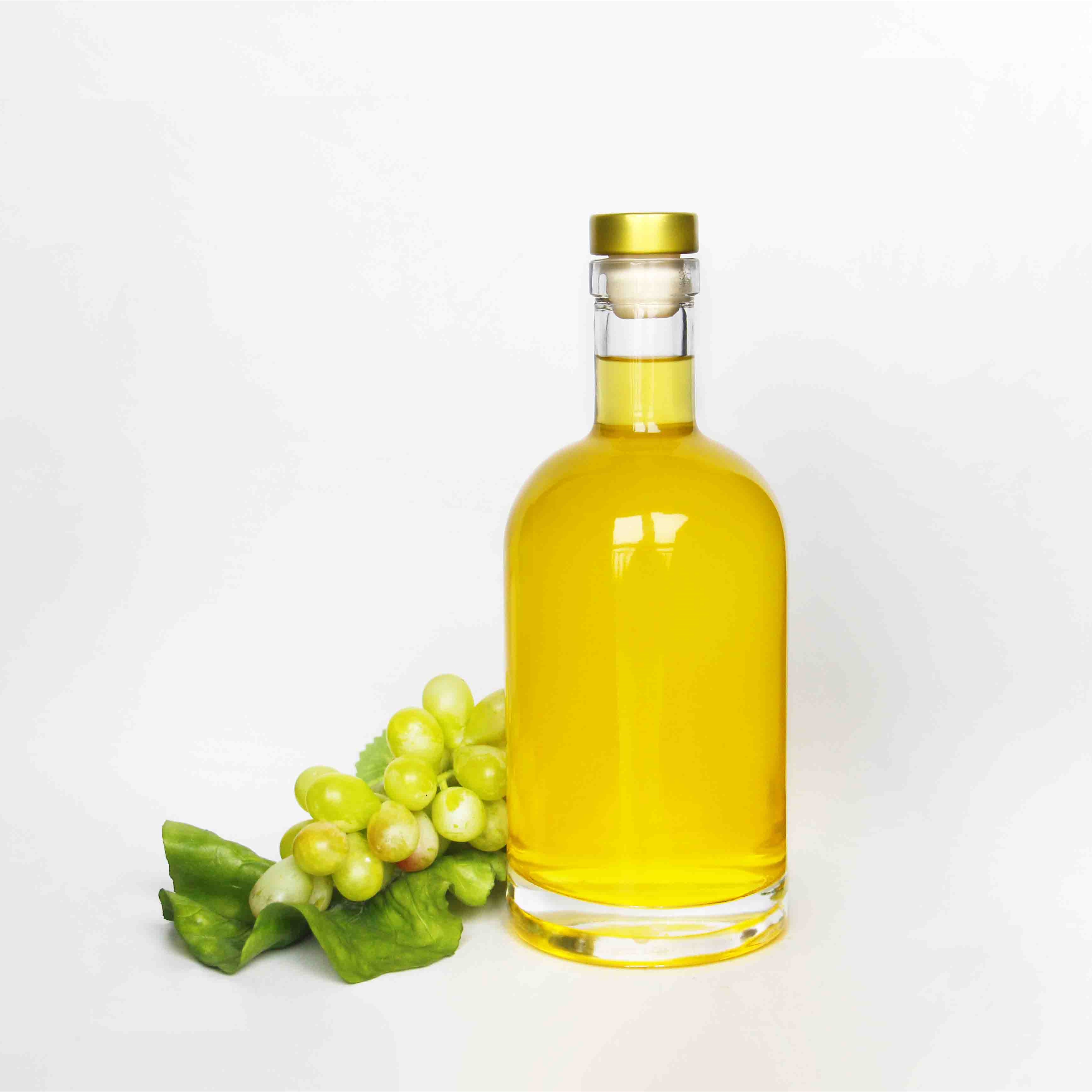 Wholesale Empty Clear Round Transparent Glass Bottle 500ml Wine Bottles 750 ml Bottle Glass With Cork Lid