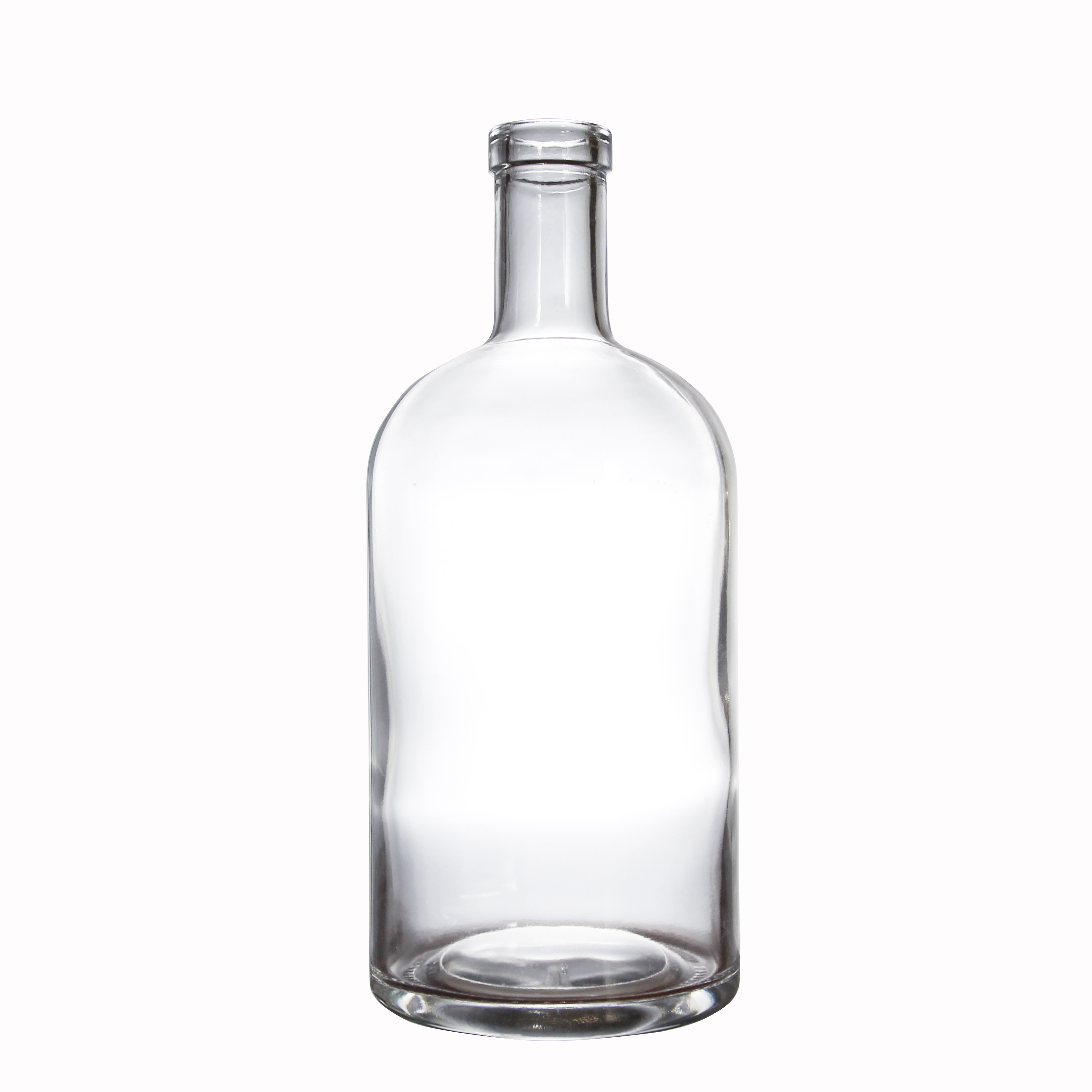 Wholesale Empty Clear Round Transparent Glass Bottle 500ml Wine Bottles 750 ml Bottle Glass With Cork Lid