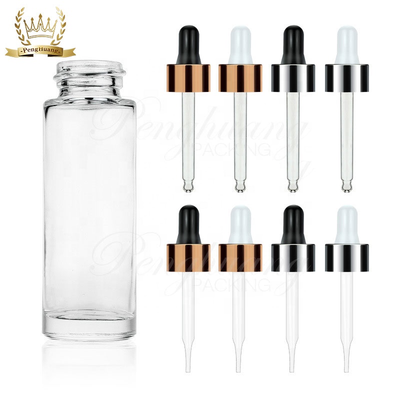 Wholesale Empty Clear Transparent 15ml Oil Serum Glass Dropper Bottle Cosmetic Package Serum Glass Bottle With Dropper