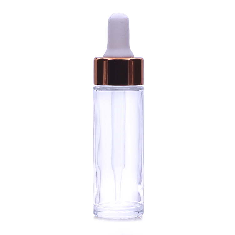 Wholesale Empty Clear Transparent 15ml Oil Serum Glass Dropper Bottle Cosmetic Package Serum Glass Bottle With Dropper