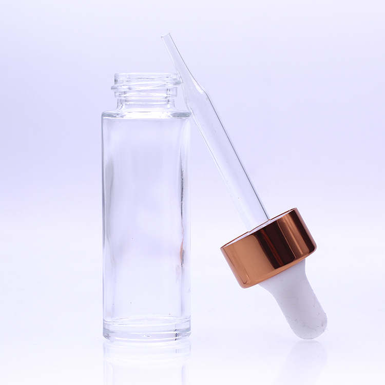 Wholesale Empty Clear Transparent 15ml Oil Serum Glass Dropper Bottle Cosmetic Package Serum Glass Bottle With Dropper