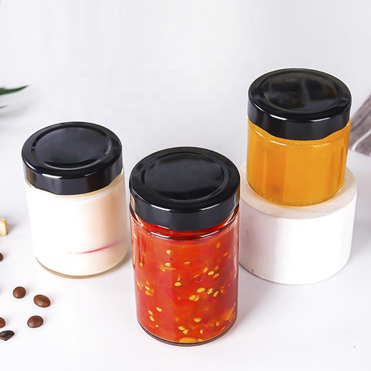 Wholesale Empty Clear Transparent Small Round Glass Honey Jars 100ml For Jam Jelly Sauce Canning With Deep Metal Cap