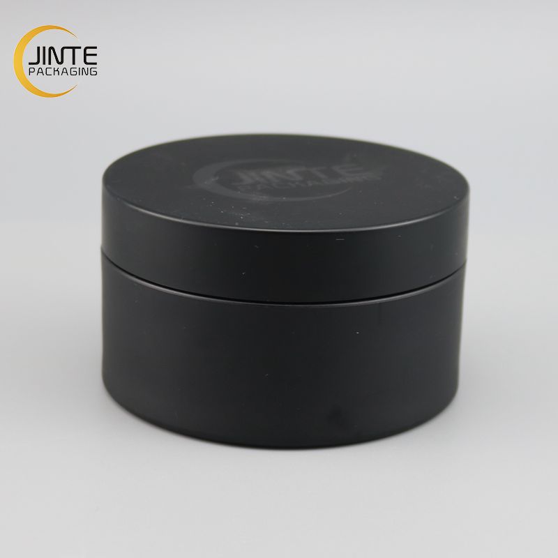 Wholesale  Empty Container Cosmetic packaging 4oz 8oz Matte black PETG Cosmetics plastic jar for body butter care cream