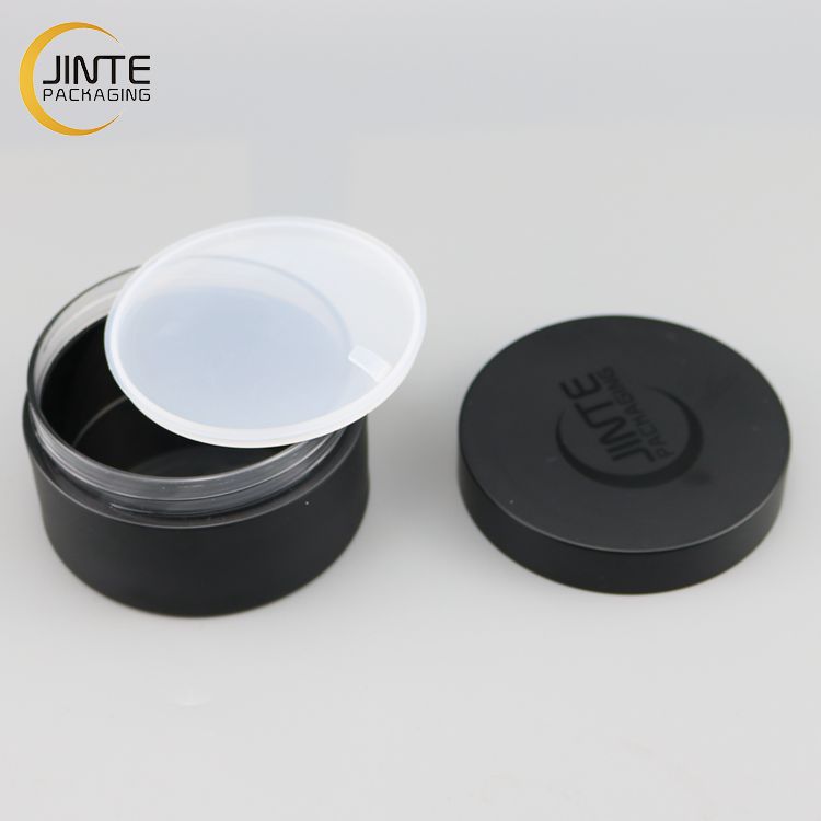 Wholesale Empty Container Cosmetic packaging 4oz 8oz Matte black PETG Cosmetics plastic jar for body butter care cream