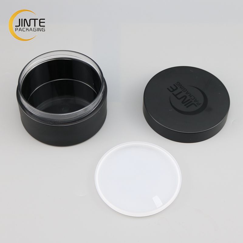 Wholesale Empty Container Cosmetic packaging 4oz 8oz Matte black PETG Cosmetics plastic jar for body butter care cream
