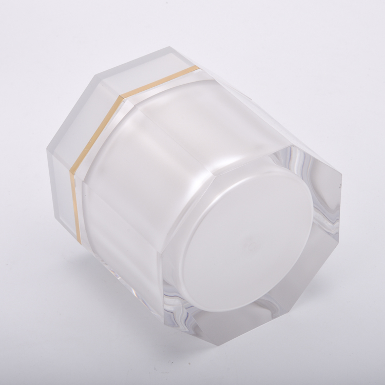 Wholesale Empty Cosmetic White Hexagonal Prisms 1oz 2oz 4oz 6oz Acrylic Jars For Powder/Lip Scrub