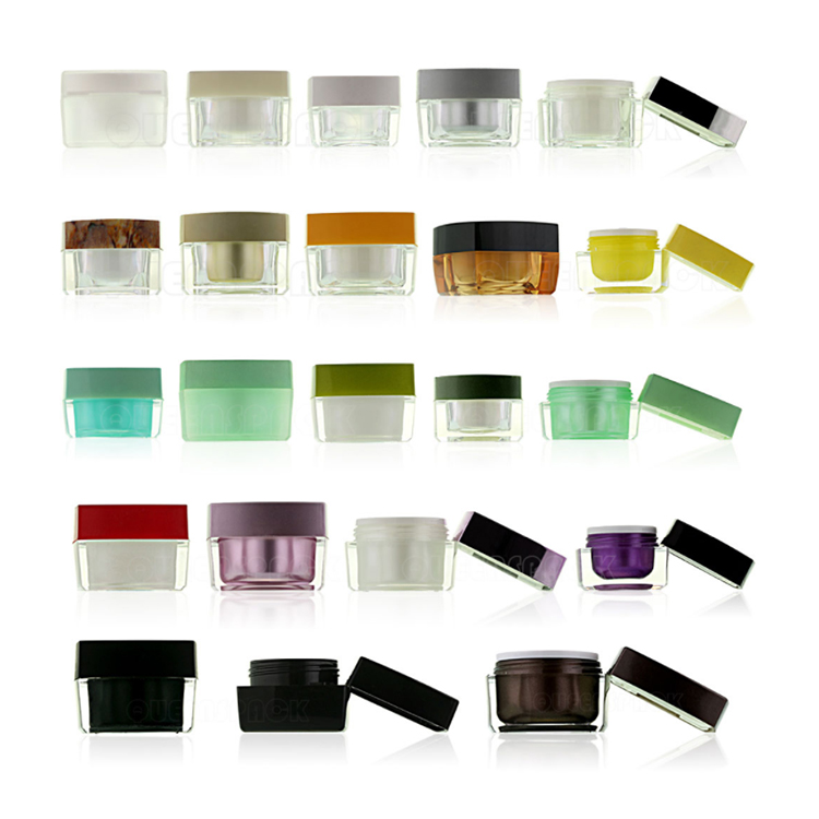Wholesale Empty Cream Jar Cosmetic Square Cream Jar