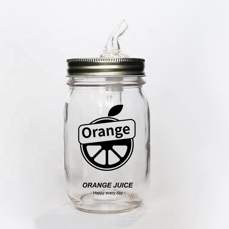 Wholesale Empty Custom 500ml 750ml Mason Packaging Round Moonshine Glass Jars With Pouring Spout lids