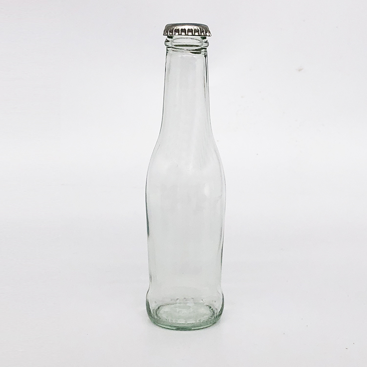 Wholesale Empty Flavored Beverage Flint Glass Tonic Water Bottle 200ml With Crown Cap
