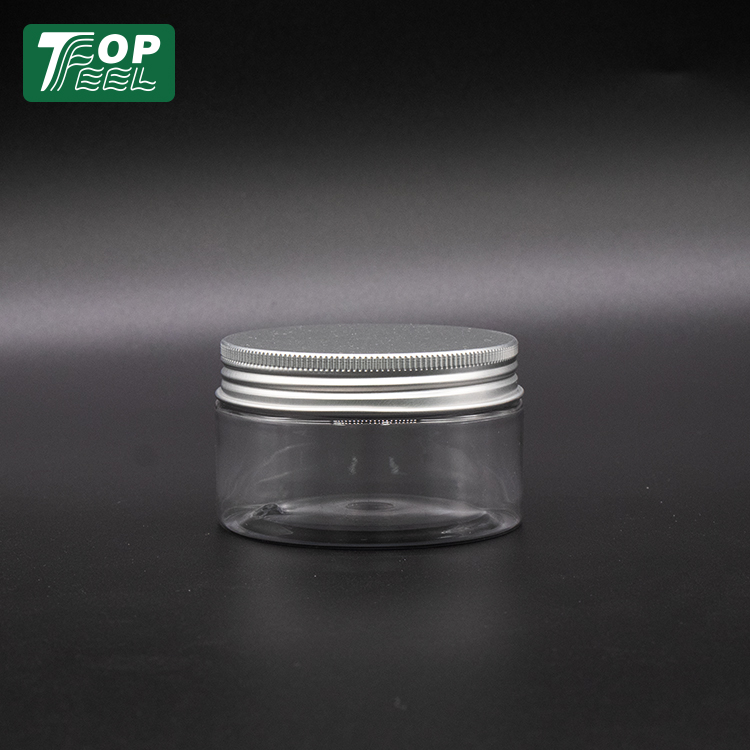 Wholesale Empty Food Grade 80ml 100ml 120ml 150ml 200ml 250ml Clear Plastic Jar With Aluminum Lid