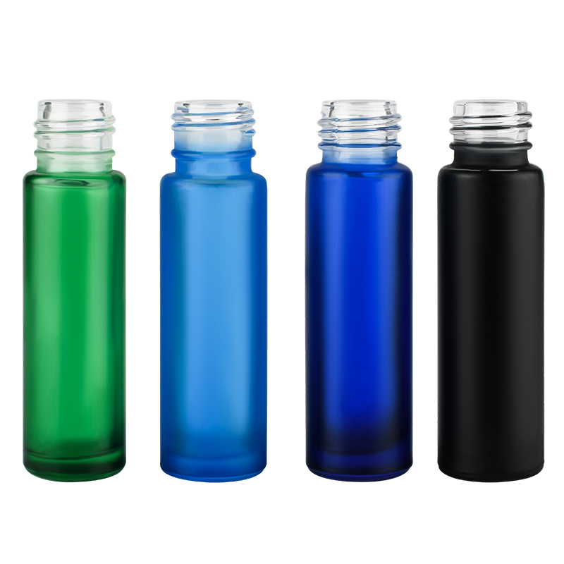 Wholesale Empty Frosted Matte Colorful 10ml Lip Gloss Containers Glass Roller Perfume Bottles With Bamboo Lid