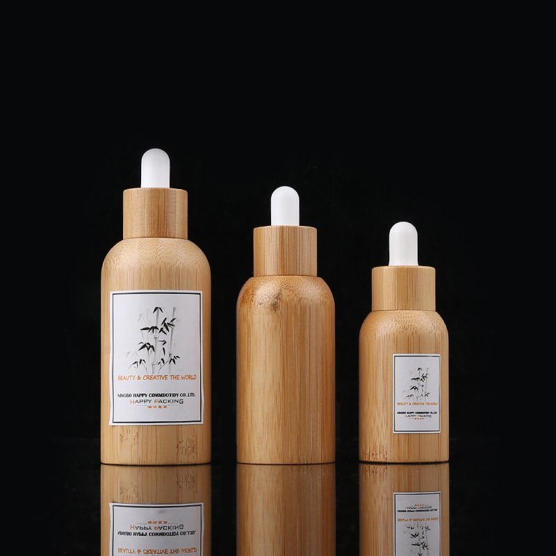 Wholesale Empty Full Bamboo Cosmetic Skin Care Dropper Bottle Perfume Bamboo Essential Oil Bottle