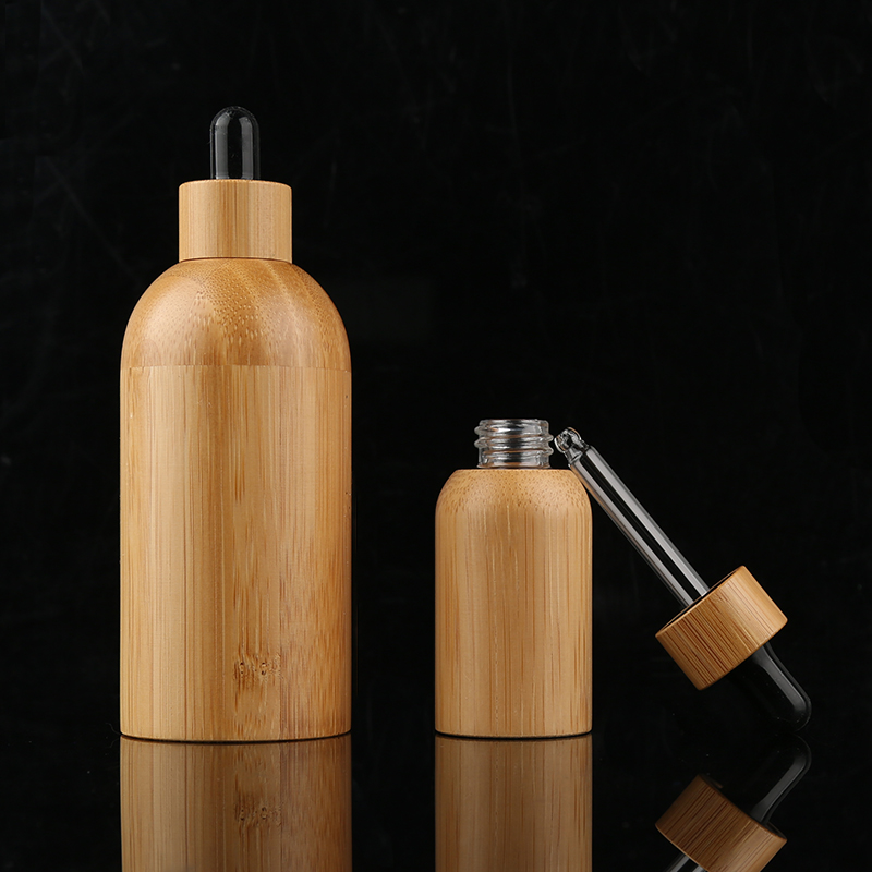 Wholesale Empty Full Bamboo Cosmetic Skin Care Dropper Bottle Perfume Bamboo Essential Oil Bottle