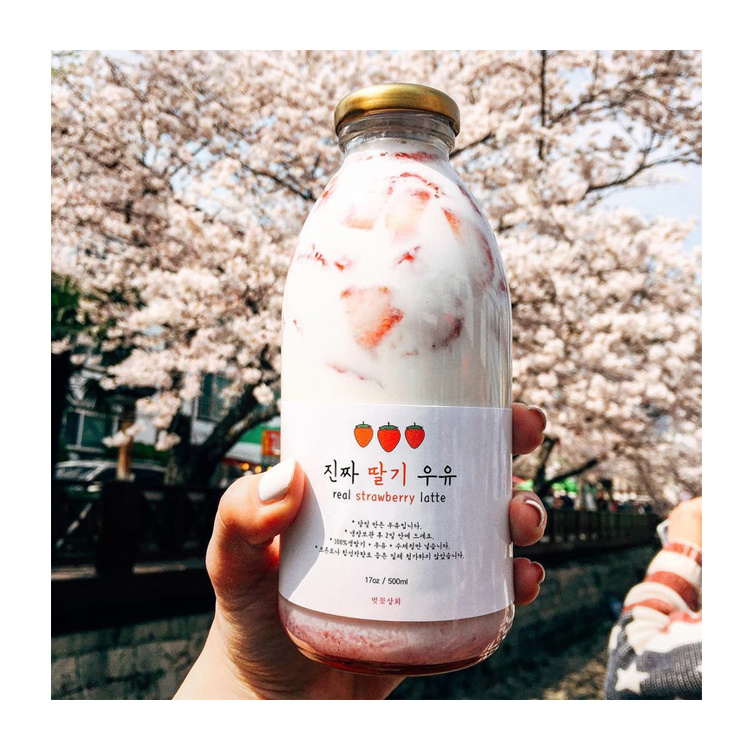 Wholesale Empty Glass Bottle 350Ml 500Ml Beverage,Boba Milk Tea/330Ml Juice Bottle With Screw Cap