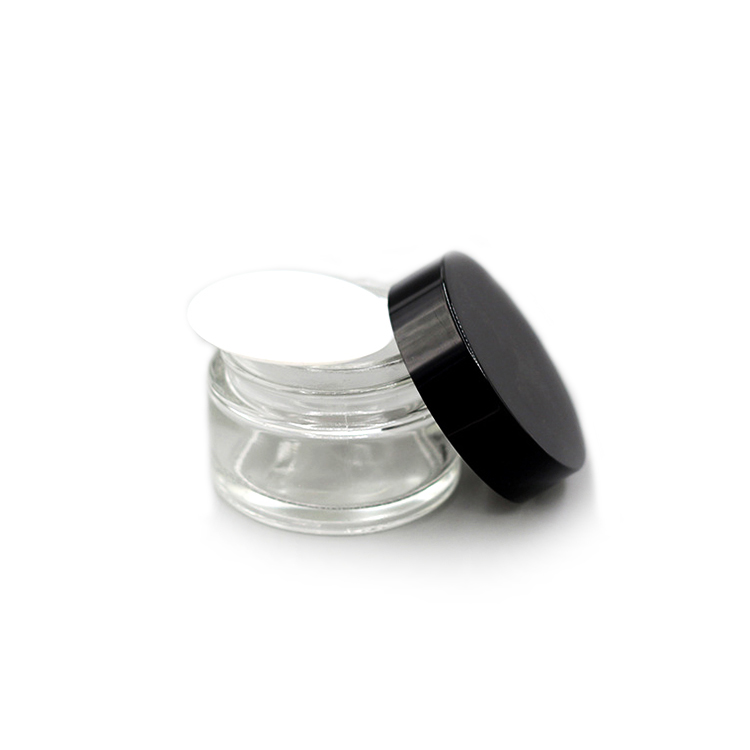 Wholesale Empty Glass Bottle Clear Cosmetic Container Packaging Skin Care Cream Jar