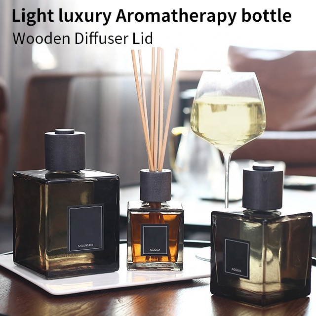 Wholesale Empty Glass Reed Diffuser Bottles Supplies Luxury Diffuser Cap Cover Container