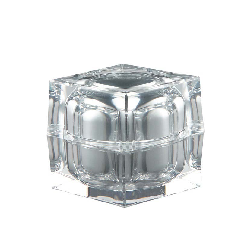 Wholesale Empty Gold Acrylic Cosmetic Square Jar
