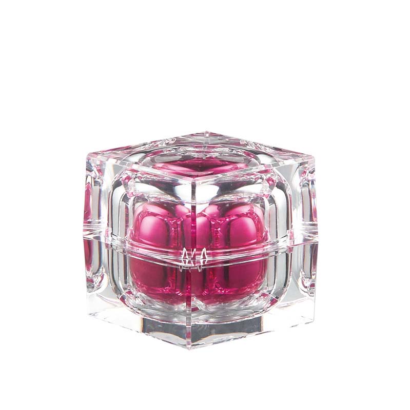 Wholesale Empty Gold Acrylic Cosmetic Square Jar