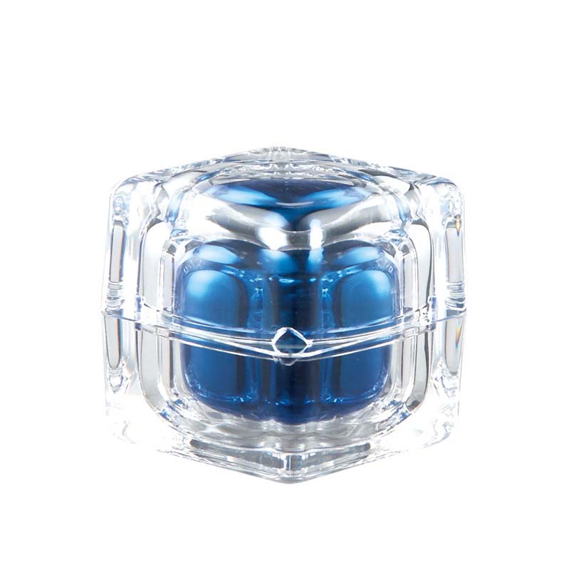 Wholesale Empty Gold Acrylic Cosmetic Square Jar