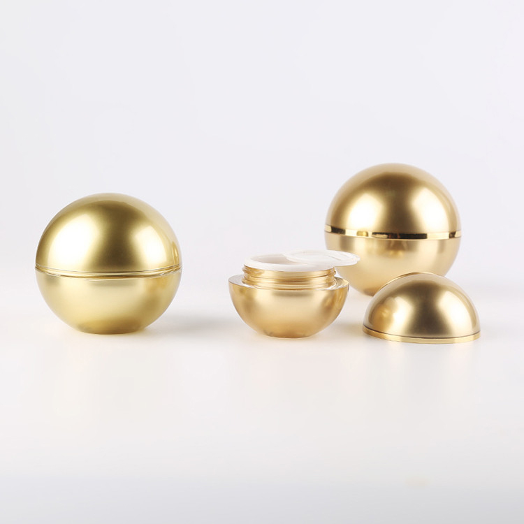 Wholesale Empty Luxury Cosmetic Containers Portable Ball Shaped Acrylic Cream Jar 15g 30g 50g
