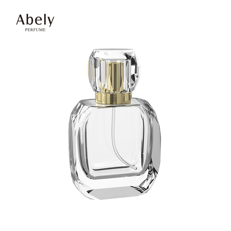 Wholesale Empty Perfume Spray Bottles 50 Ml Glass Crystal Perfume Bottle Design Making Fragrance Bottle Pump Sprayer Square