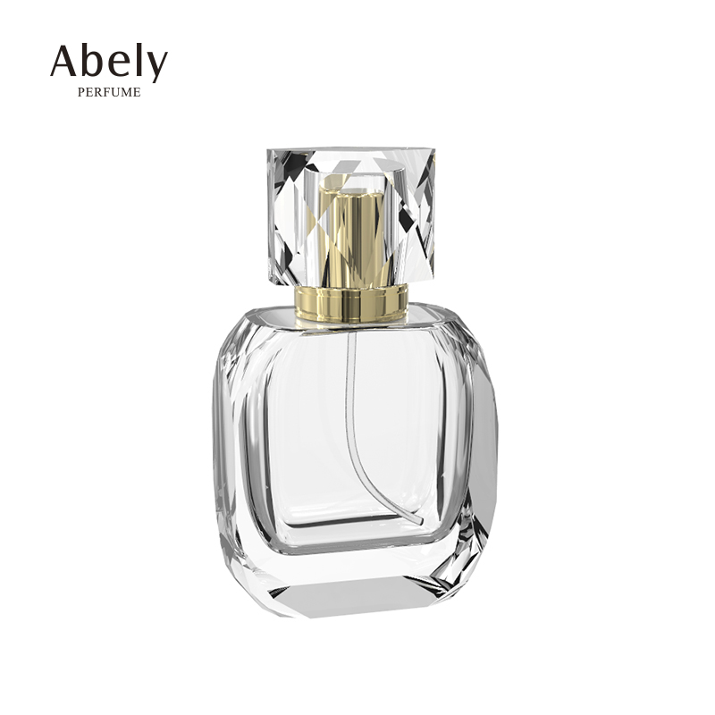 Wholesale Empty Perfume Spray Bottles 50 Ml Glass Crystal Perfume Bottle Design Making Fragrance Bottle Pump Sprayer Square