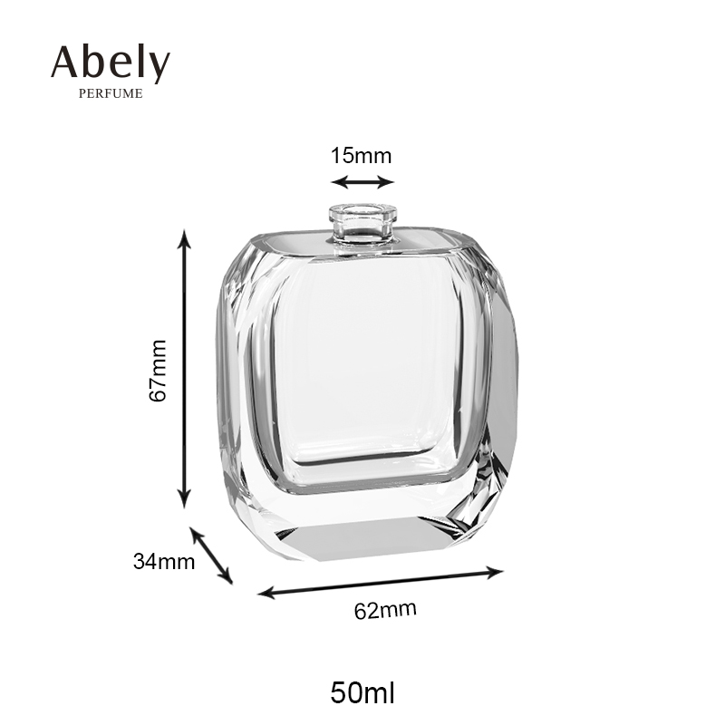 Wholesale Empty Perfume Spray Bottles 50 Ml Glass Crystal Perfume Bottle Design Making Fragrance Bottle Pump Sprayer Square