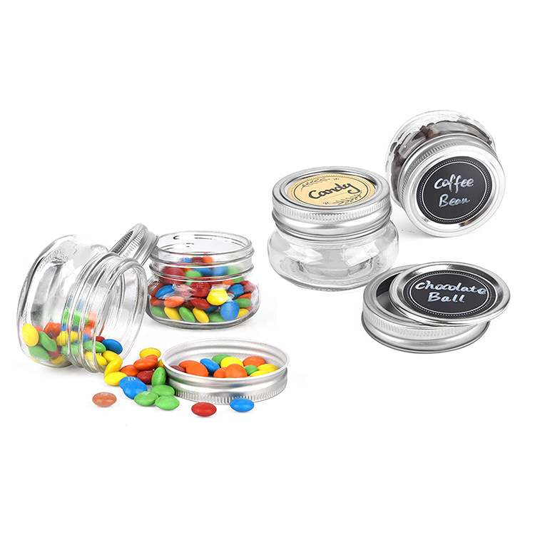 Wholesale Empty Round Mini 4 oz Food Storage Glass Mason Jar with Band Lids